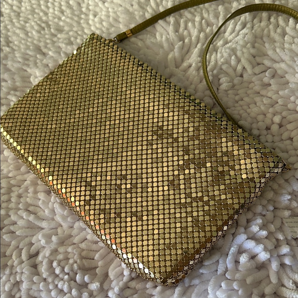 Whiting & Davis Shimmering Gold Wristlet